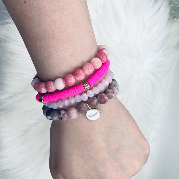 Pink theme Mom Arm Candy Beaded Bracelet - Picture 2 of 7
